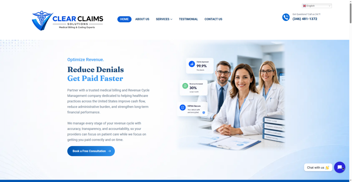 Clear Claims Solutions website